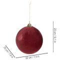 Grote rode kerstbal met fluweelachtige afwerking, 20 cm, 3 stuks | Floristik24.nl