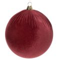 Floristik24 Grote rode fluwelen kerstboomversiering om op te hangen, 25 cm, 2 stuks