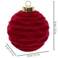 Kerstbal, fluweelachtig oppervlak, rood, 8 cm, 12 stuks | Floristik24.nl