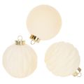 Floristik24 Kerstbalornament in wit, diverse texturen, 8 cm, 12 stuks