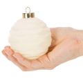 Kerstbalornament in wit, diverse texturen, 8 cm, 12 stuks | Floristik24.nl