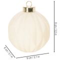 Kerstbalornament in wit, diverse texturen, 8 cm, 12 stuks | Floristik24.nl