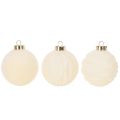 Kerstbalornament in wit, diverse texturen, 8 cm, 12 stuks | Floristik24.nl