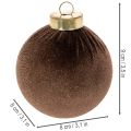 Kerstballen, fluweelachtig, mix van warme kleuren, 8 cm, 12 stuks | Floristik24.nl