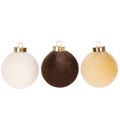 Kerstballen, fluweelachtig, mix van warme kleuren, 8 cm, 12 stuks | Floristik24.nl
