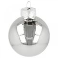 Floristik24 Mini kerstbal, boomdecoratie mix, adventsdecoratie zwart / zilver / parelmoer H4.5cm Ø4cm echt glas 24st