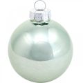 Floristik24 Kerstboomversieringen, boombol mix, mini kerstballen groen mint H4.5cm Ø4cm echt glas 24st