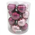 Floristik24 Kerstballen, boomversieringen, glazen bollen violet H8.5cm Ø7.5cm echt glas 12st