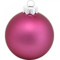 Floristik24 Kerstballen, boomversieringen, glazen bollen violet H8.5cm Ø7.5cm echt glas 12st