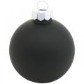 Floristik24 Kerstboomballen, boomhangers, glazen bollen zwart H6.5cm Ø6cm echt glas 24st