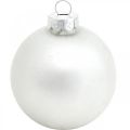 Floristik24 Sneeuwbol, boomhanger, kerstboomversiering, winterdecoratie wit H6.5cm Ø6cm echt glas 24st