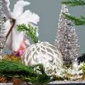 Floristik24 Kerstballen met ruitpatroon zilver mat, glanzend Ø8cm 2st