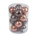 Kerstballen glas bruin mix boomballen glanzend Ø7,5cm 12st | Floristik24.nl