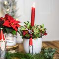 Floristik24 Kerstpot met kabouter, adventdecoratie, betonnen plantenbak wit, rood Ø8cm H12.5cm 2st