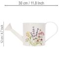 Witte metalen gieter met bloemenmotief, 13,5 cm, decoratieve plantenbak | Floristik24.nl