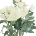 Floristik24 Witte kerstrozen kunstbloemen Kerstmis mat L40cm