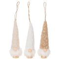 Decoratieve kabouterfiguur met baard om op te hangen, 17 cm, 6 stuks | Floristik24.nl