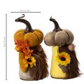 Herfstfiguurtje: pompoenkabouter met zonnebloem en baard, 16 cm, 2 stuks | Floristik24.nl