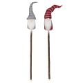 Decoratieve kabouterfiguur met gestreepte hoed op houten stok, 46 cm, 6 stuks | Floristik24.nl