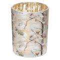 Floristik24 Glazen lantaarn met takkenmotief, gouden binnenkant, 12 cm
