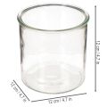 Glazen theelichthouder, rond, helder glas, veelzijdig, 12 cm, 2 stuks | Floristik24.nl