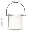 Glazen hanglantaarn Ø12cm H12,5cm 2 stuks | Floristik24.nl