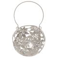 Metalen hanglantaarn voor windlichtdecoratie, grijs, Ø14cm H13cm | Floristik24.nl