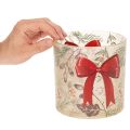 Glazen votiefkaarsenhouder met rood lint en wintertakken, 15 cm | Floristik24.nl