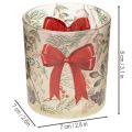 Glazen votiefkaarsenhouder met kersttakjes en rood lint, 8 cm, 2 stuks | Floristik24.nl