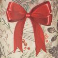 Glazen votiefkaarsenhouder met kersttakjes en rood lint, 8 cm, 2 stuks | Floristik24.nl