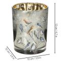 Kandelaar met vogels, winterdesign, glanzend, 12 cm | Floristik24.nl