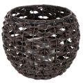 Floristik24 Geweven theelichthouder, zwart en bruin, zomerdecoratie, Ø31cm H25cm