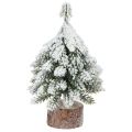 Floristik24 Winterdecoratie kerstboom in groen wit Ø7cm H14cm 4st