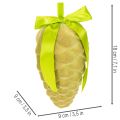 Decoratieve dennenappels om op te hangen, met fluweel beklede dennenappels met lint en strik, 18 cm, 3 stuks | Floristik24.nl