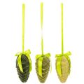 Decoratieve dennenappels om op te hangen, met fluweel beklede dennenappels met lint en strik, 18 cm, 3 stuks | Floristik24.nl