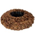 Floristik24 Ronde bloempot van dennenappels, 38 cm; ronde bloempot van dennenappels, naturel bruin, 38 cm x 14 cm