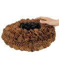 Ronde bloempot van dennenappels, 38 cm; ronde bloempot van dennenappels, naturel bruin, 38 cm x 14 cm | Floristik24.nl