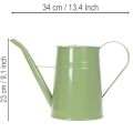 Vintage metalen gieter voor binnen, mintgroen, 1,7 liter; decoratieve vaas, retro design, H23cm | Floristik24.nl