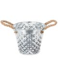 Floristik24 Zinken pot met touwgrepen Ø14,5cm H13cm