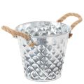 Zinken pot met touwgrepen