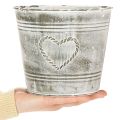 Shabby Chic metalen bloempot met hartvormig ontwerp, Ø22cm, H17.5cm | Floristik24.nl