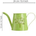 Decoratieve metalen gieter, met paardenbloemmotief, groen, 12 cm hoog, 2 stuks, decoratieve vaas, shabby chic | Floristik24.nl