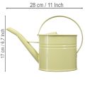 Decoratieve metalen gieter, groen/geel, klein, 28x13x17 cm, 1,25 liter, vintage look, balkondecoratie | Floristik24.nl