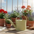 Decoratieve metalen gieter, groen/geel, klein, 28x13x17 cm, 1,25 liter, vintage look, balkondecoratie | Floristik24.nl