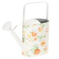 Floristik24 Vintage decoratieve metalen gieter met rozenmotief, zomerse tuindecoratie, nostalgische plantenbak, H31,5 cm