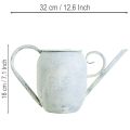 Decoratieve gieter, vintage metaal, wit/blauw, 32x11x18 cm, decoratief accessoire | Floristik24.nl