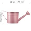 Decoratieve gieter, roze metalen plantenbak, Ø13,5 cm H12,5 cm | Floristik24.nl