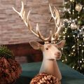 Decoratieve sculptuur van een hertenkop met groot gewei, 52 cm. | Floristik24.nl