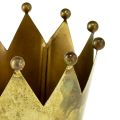 Decoratieve kroon metalen bloempot messing look Ø11cm/H10cm | Floristik24.nl