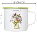 Decoratieve mok/plantenpot, geëmailleerd, Ø11,5 cm H10 cm | Floristik24.nl
